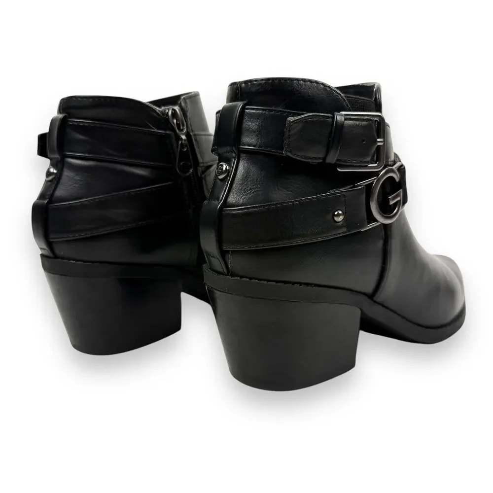 GUESS GBG black vegan leather cowgirl ankle boots - Picture 5 of 13